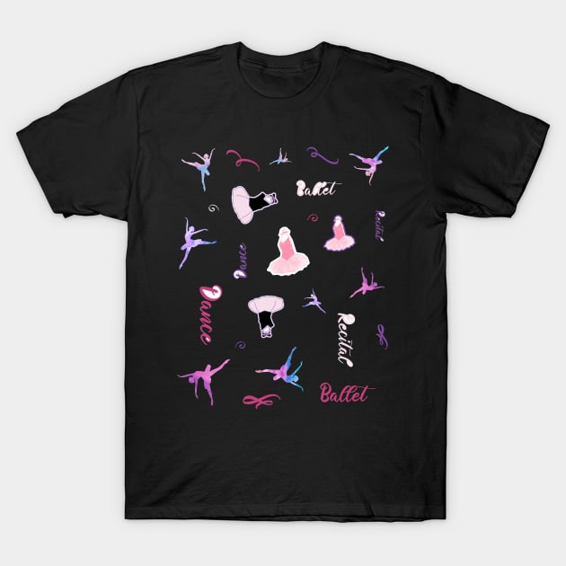 Watercolor Ballerina Sticker Dancer Pack T-Shirt by FamilyCurios